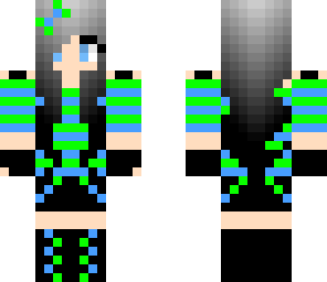 green and blue girl