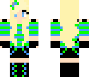 blue and green girl
