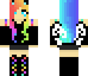 rainbow angel cat girl