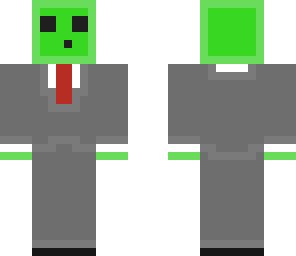 green slime with a gray suit