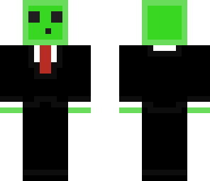 green slime with a black suit