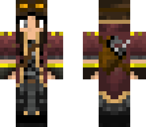 steampunk adventurer with tool sack on back