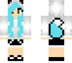 blue-haired wolf girl