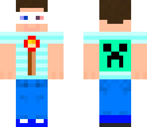 redstone torch and creeper shirt skin 3d glasses