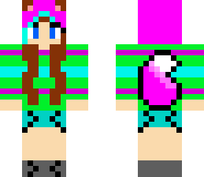 neon wolf hoodie girl