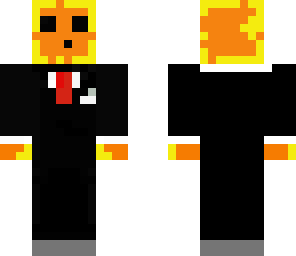 orange and yellow slime in a suit