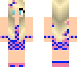 blue and pink girl