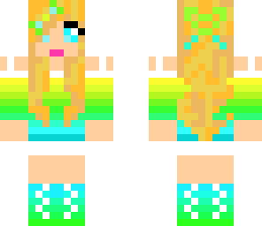 new and updated blue and green fade girl
