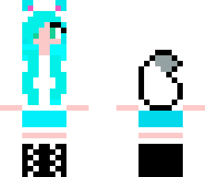 neon blue arctic wolf girl