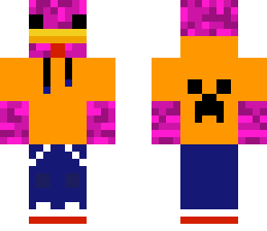 pink duck orange sweatshirt