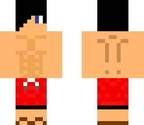 boy with swim trunks and flip floops