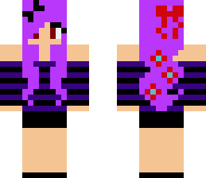 purple hair and stripes