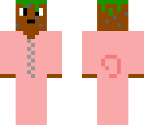 living grass block in a pig suit