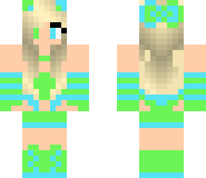 anime girl blue and green