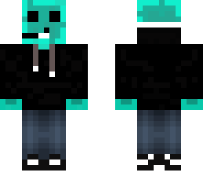cyan slime with hoodie and gaming headset