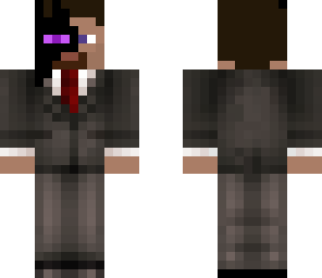 half steve half enderman in a suit