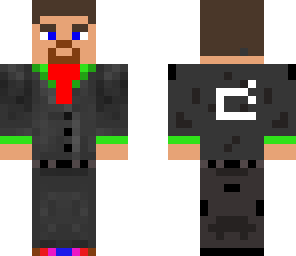 guy in a suit with minecraft logo