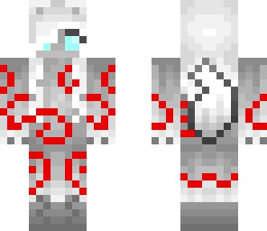 white wolf-girl with red swirls