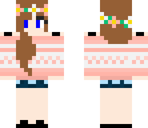 brown haired girl with flower crown