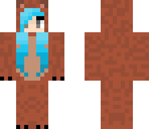 cute bear girl blue hair