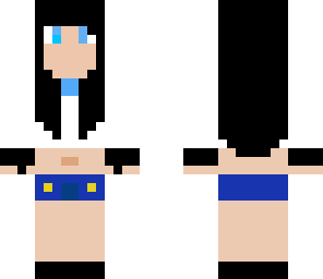 black hair blue shorts