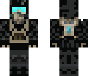 black camouflage soldier