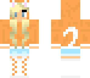 pastel orange cat girl