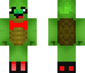 derpy turtle with eyebrows bow tie and boots