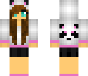 pink black and white panda girl