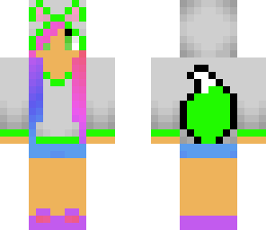 neon green fox girl