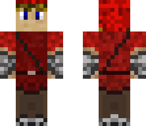 red link with silver gauntlets and iron boots