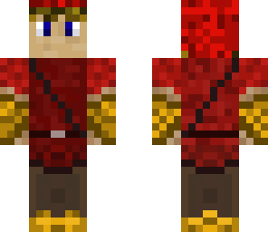 red link with golden gauntlets and hover boots
