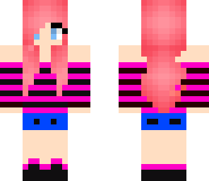 cute girl with pink hair