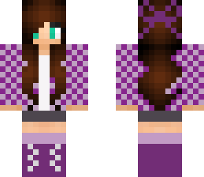 purple plaid girl