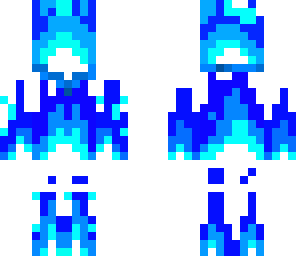 blue fire man