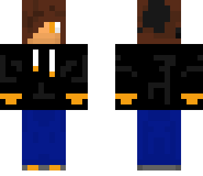 black jacket orange emo boy