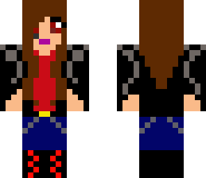 girl biker with chains