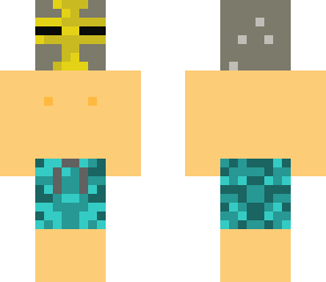 swimsuit boy with an templar knight mask