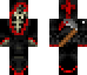 grim reaper with bloodied scythe