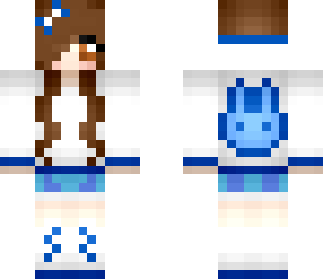 blue kawaii bunny hoodie girl