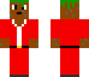 living grass block in a santa suit