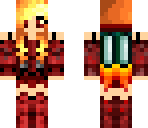 minecraft universe skin girl red version