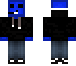 blue slime with hoodie and gaming headset