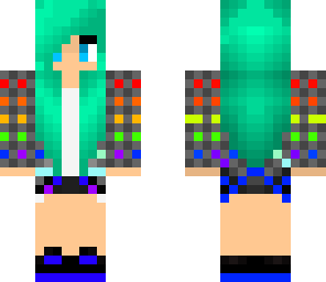 teal haired girl dark rainbow