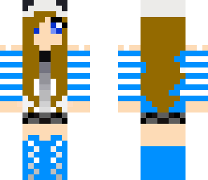 blue girl with a panda hat