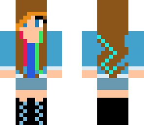 girl with blue jacket and highlights