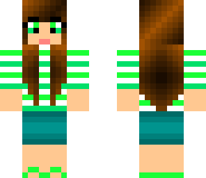 headphone green girl