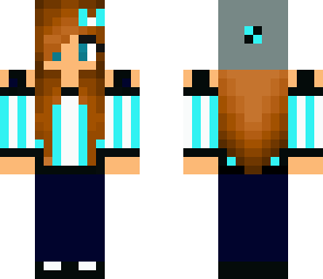 blue bow girl with beanie