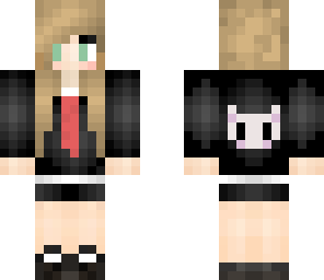 slender girl with black bow