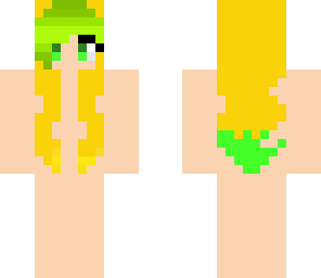 yellow hair with green highlights